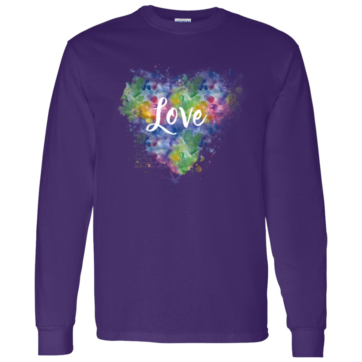 Love Colorful Heart Long-Sleeve T-Shirt