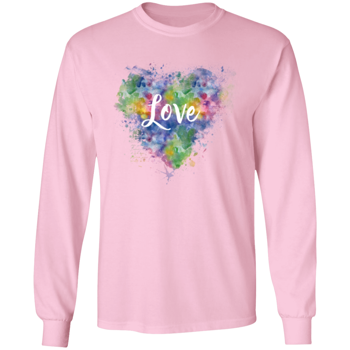 Love Colorful Heart Long-Sleeve T-Shirt