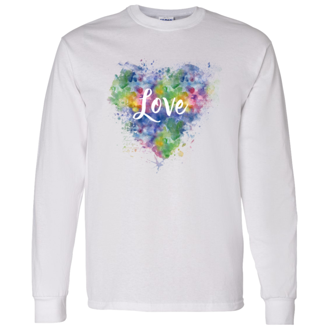 Love Colorful Heart Long-Sleeve T-Shirt