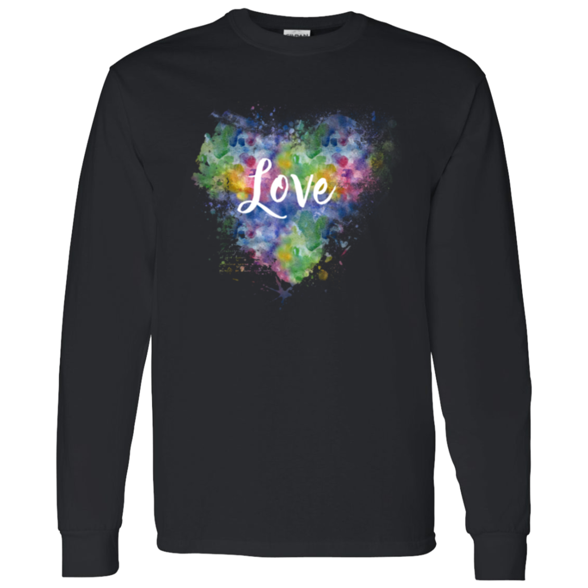 Love Colorful Heart Long-Sleeve T-Shirt