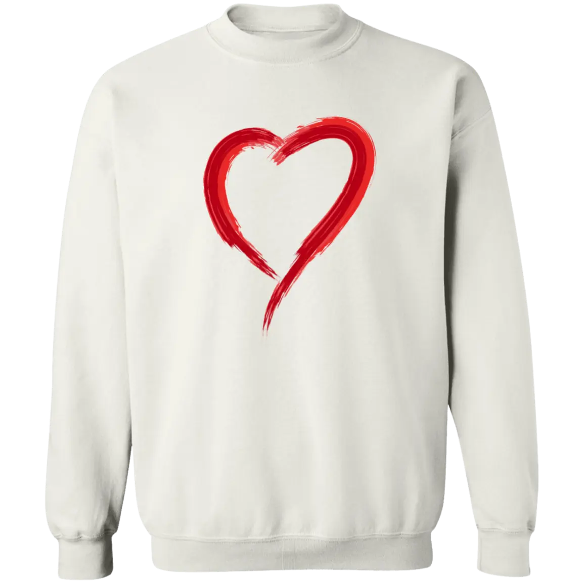 Paintbrush Heart Crewneck Pullover Sweatshirt - Sweatshirts White / S Real Domain Streetwear Real Domain Streetwear