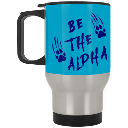 Be the Alpha Blue Silver Stainless Travel Mug - Image #4