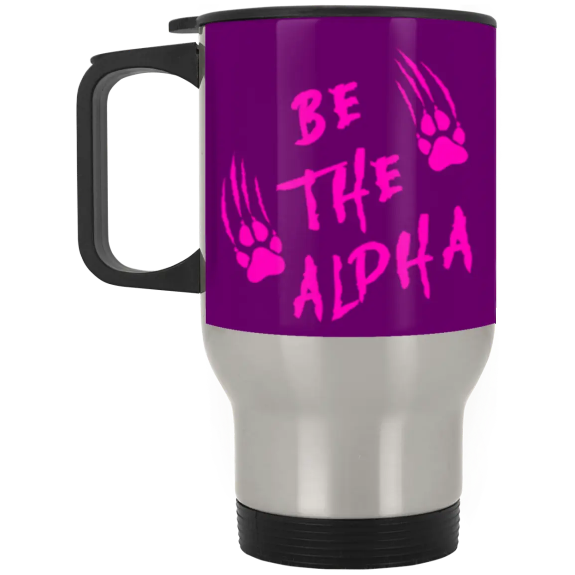 Be the Alpha Pink Silver Stainless Travel Mug - Image #4