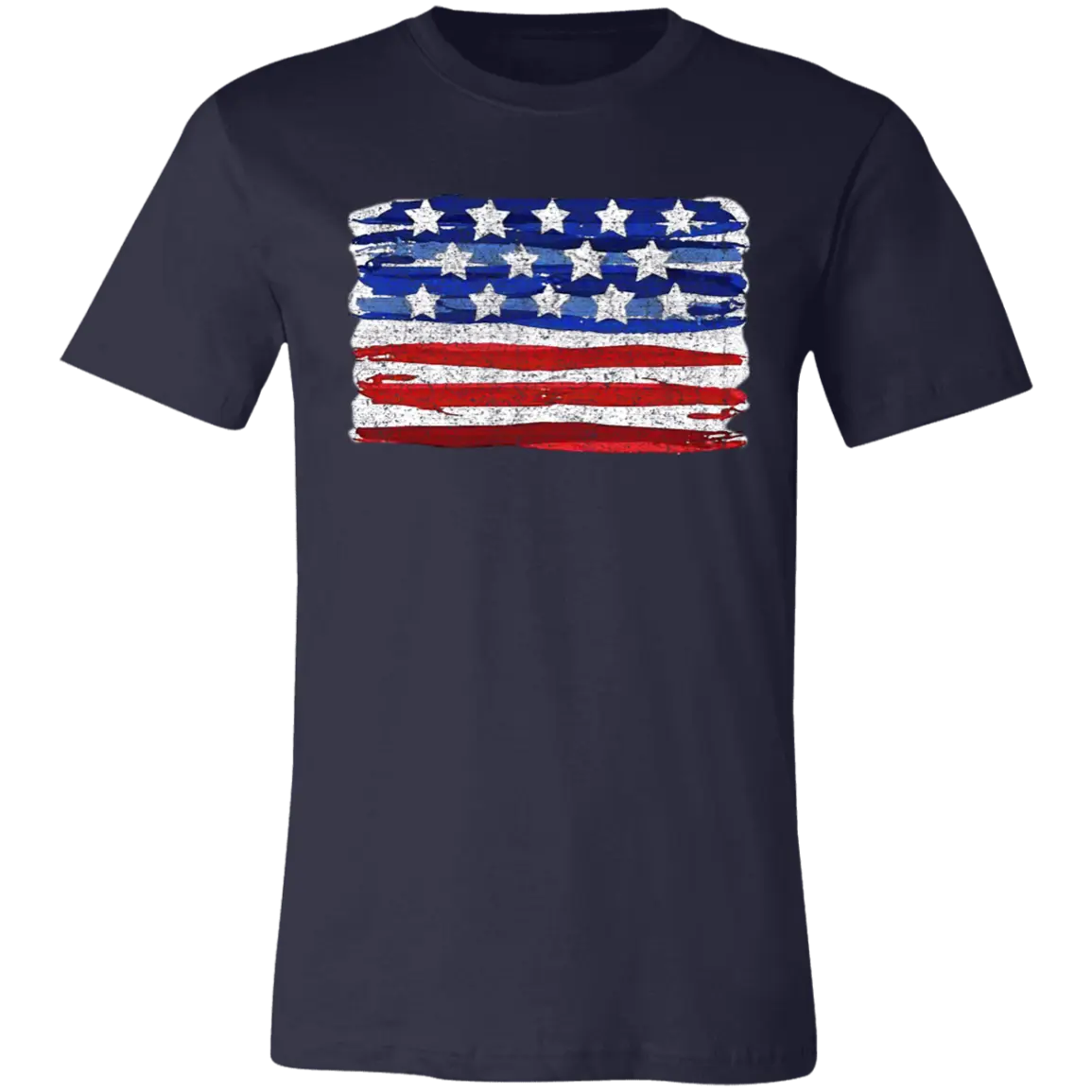 Painted American Flag Jersey Short-Sleeve T-Shirt - T-Shirts Navy / M Real Domain Streetwear Real Domain Streetwear