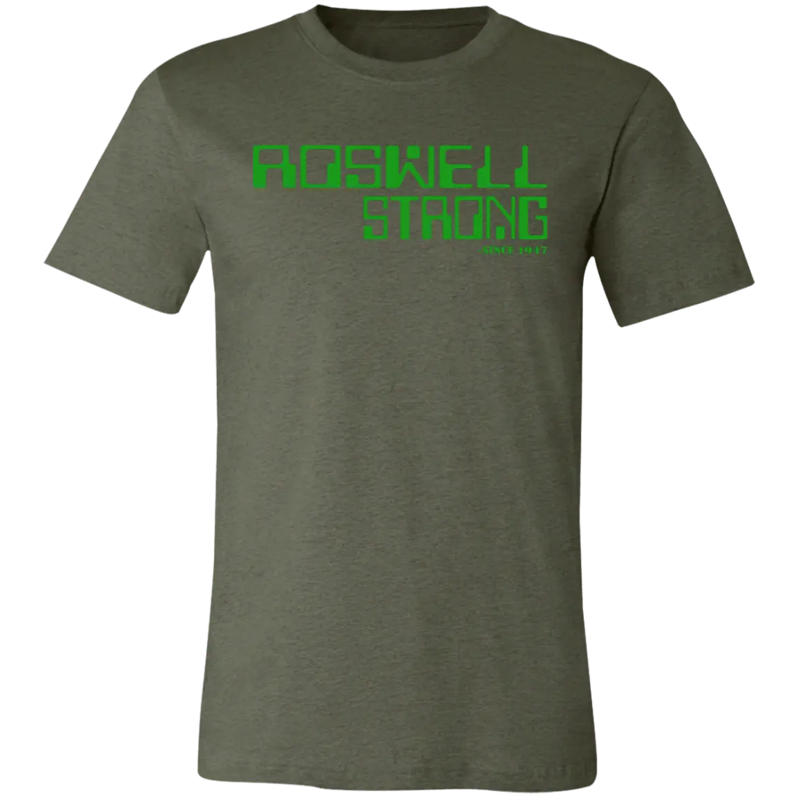 Roswell Strong Jersey Short-Sleeve T-Shirt - T-Shirts Heather Military Green / M Real Domain Streetwear Real Domain Streetwear