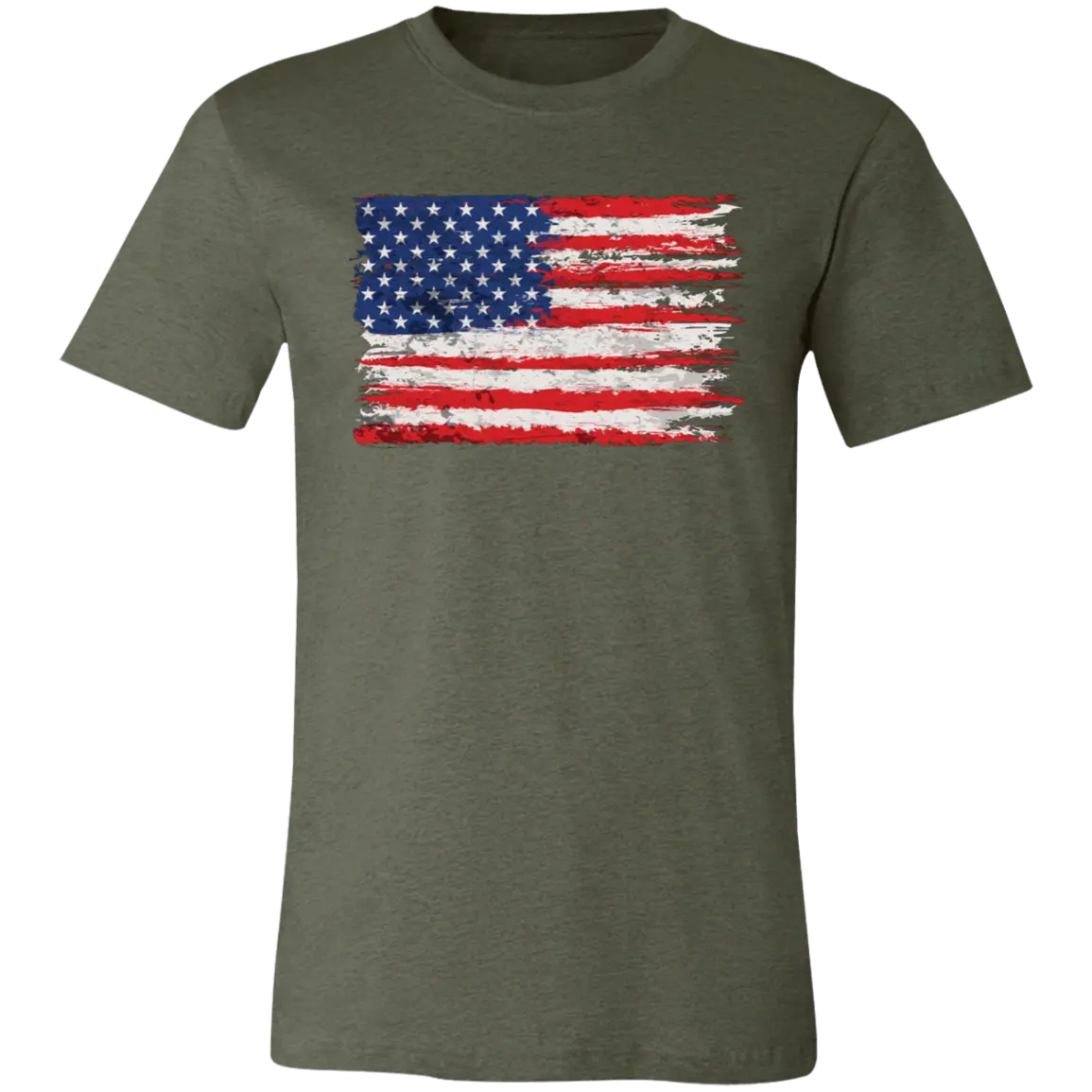 Tattered American Flag Jersey Short-Sleeve T-Shirt - Image #3