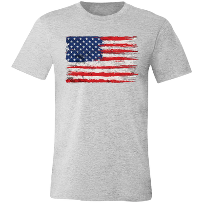 Tattered American Flag Jersey Short-Sleeve T-Shirt - Image #1