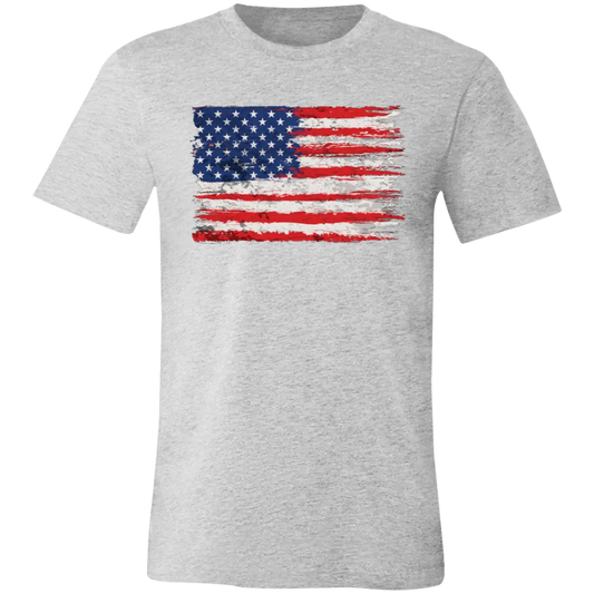 Tattered American Flag Jersey Short-Sleeve T-Shirt - Image #1