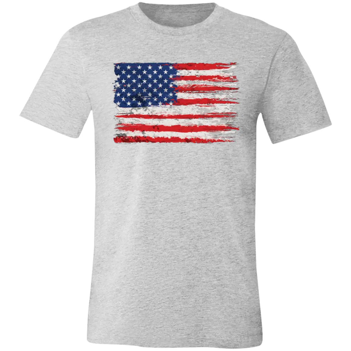 Tattered American Flag Jersey Short-Sleeve T-Shirt - T-Shirts Athletic Heather / M Real Domain Streetwear Real Domain Streetwear