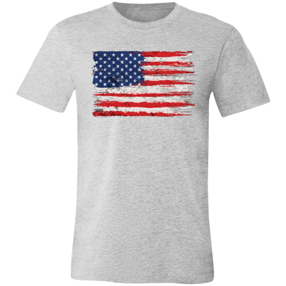 Tattered American Flag Jersey Short-Sleeve T-Shirt - T-Shirts Athletic Heather / M Real Domain Streetwear Real Domain Streetwear