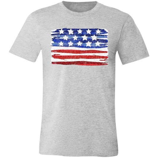 Painted American Flag Jersey Short-Sleeve T-Shirt - Image #1