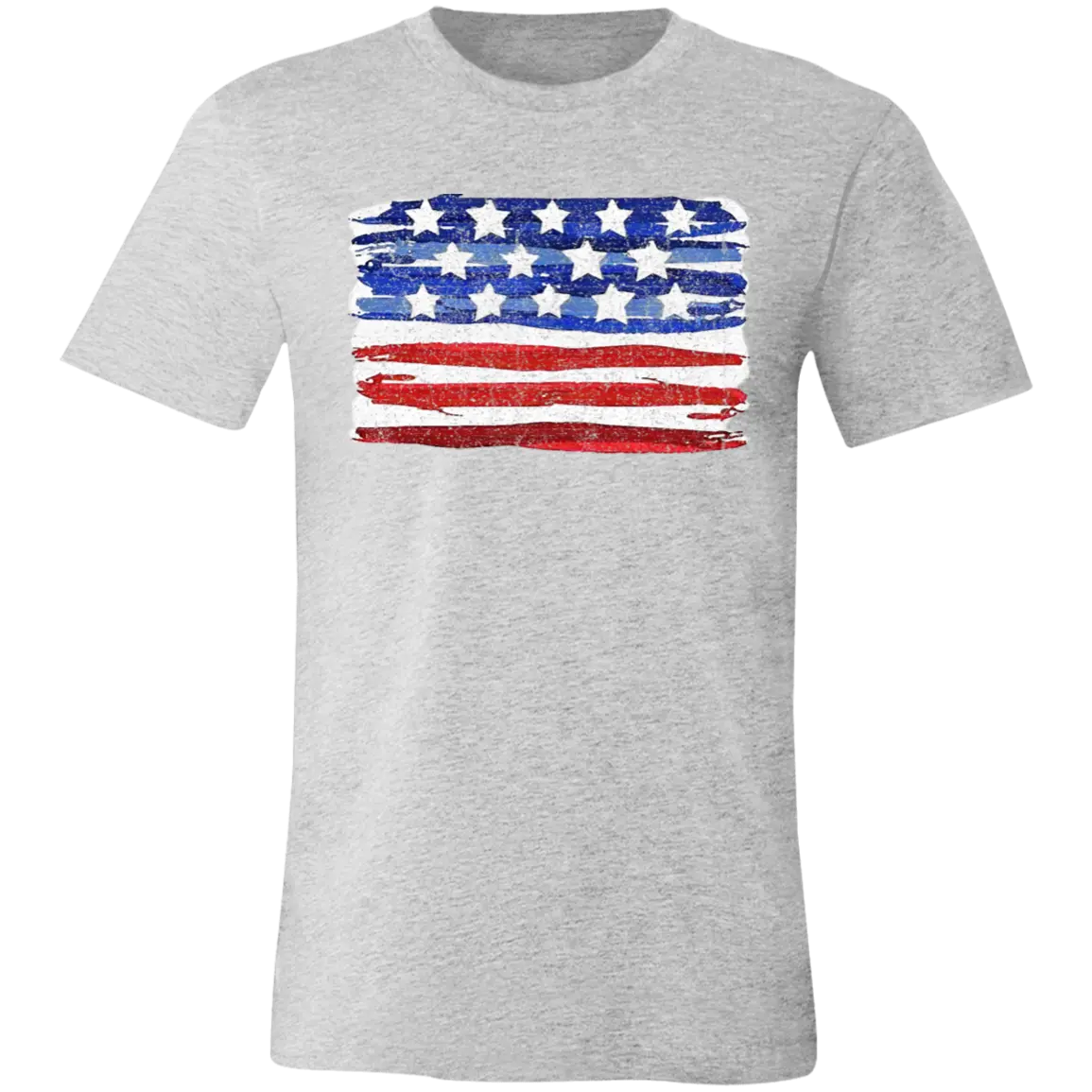 Painted American Flag Jersey Short-Sleeve T-Shirt - T-Shirts Athletic Heather / M Real Domain Streetwear Real Domain Streetwear
