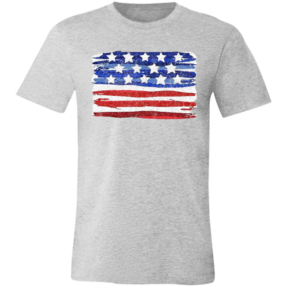 Painted American Flag Jersey Short-Sleeve T-Shirt - T-Shirts Athletic Heather / M Real Domain Streetwear Real Domain Streetwear