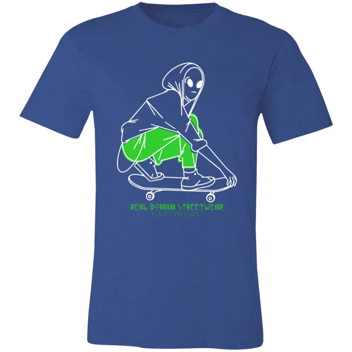 Alien Skater Jersey Short-Sleeve Tee by Real Domain Streetwear - T-Shirts Heather Royal / M Real Domain Streetwear Real Domain Streetwear