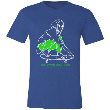 Alien Skater Jersey Short-Sleeve Tee by Real Domain Streetwear - T-Shirts Heather Royal / M Real Domain Streetwear Real Domain Streetwear