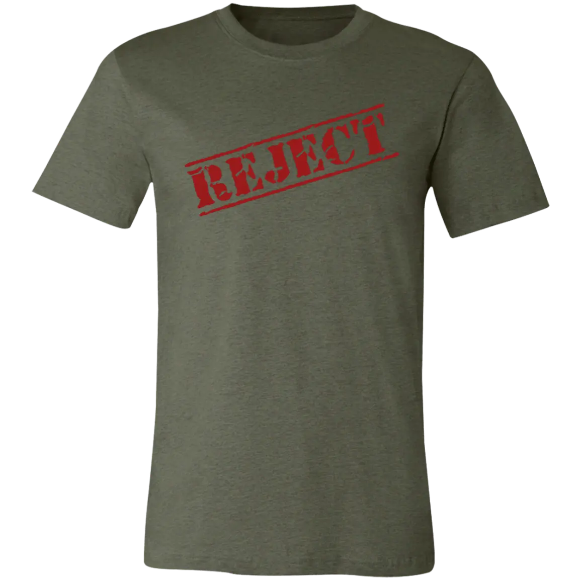 Reject Stamped Jersey Short-Sleeve T-Shirt - T-Shirts Heather Military Green / S Real Domain Streetwear Real Domain Streetwear