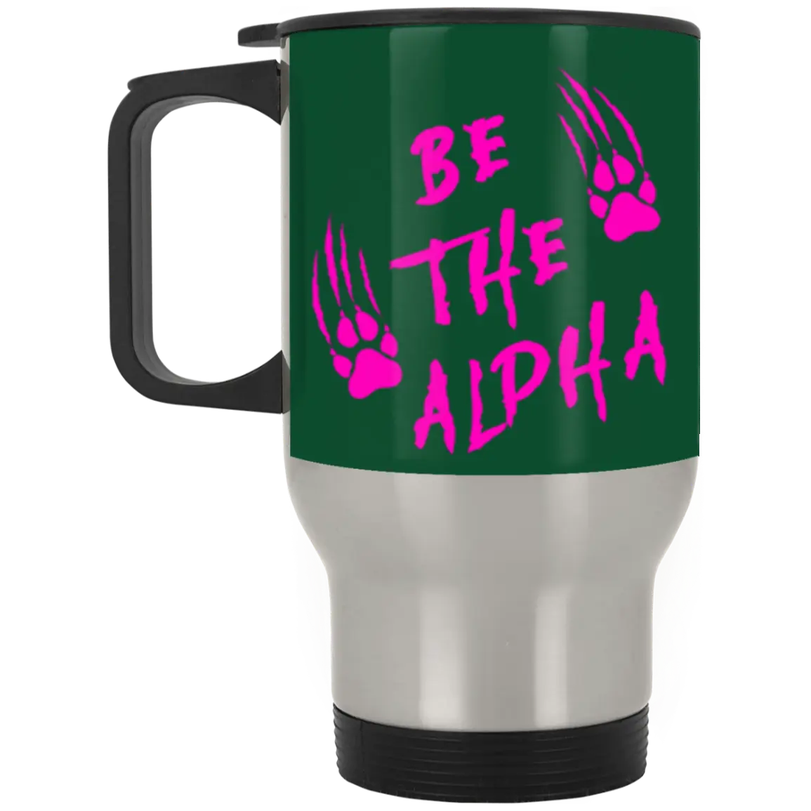 Be the Alpha Pink Silver Stainless Travel Mug - Image #2