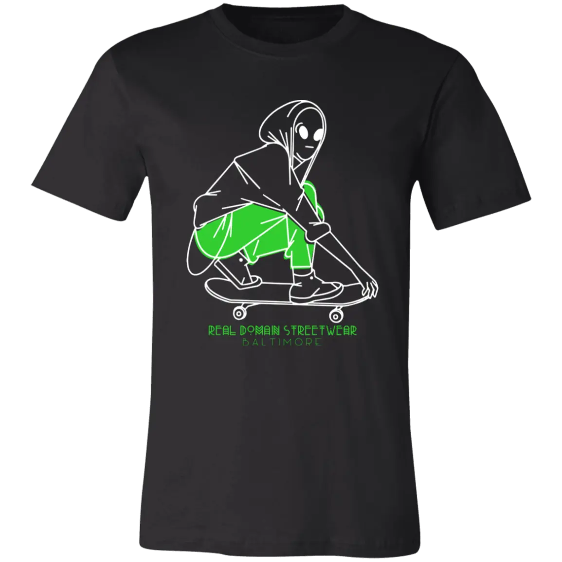 Alien Skater Jersey Short-Sleeve Tee by Real Domain Streetwear - T-Shirts Black / M Real Domain Streetwear Real Domain Streetwear