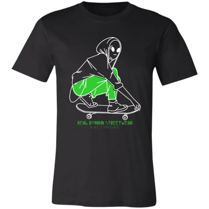 Alien Skater Jersey Short-Sleeve Tee by Real Domain Streetwear - T-Shirts Black / M Real Domain Streetwear Real Domain Streetwear