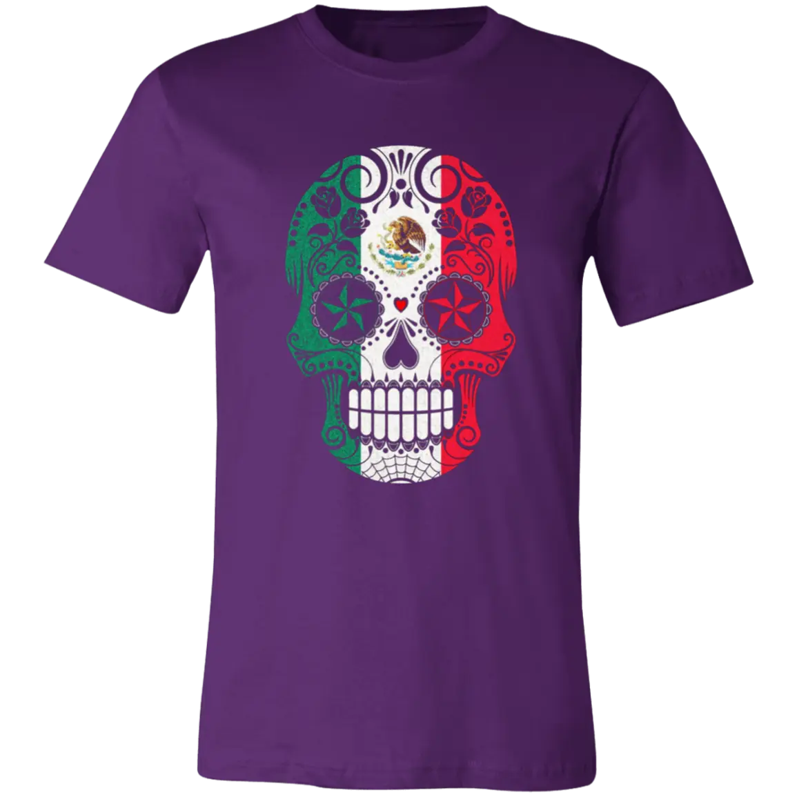 Mexico Sugar Skull Jersey Short-Sleeve T-Shirt - T-Shirts Team Purple / S Real Domain Streetwear Real Domain Streetwear