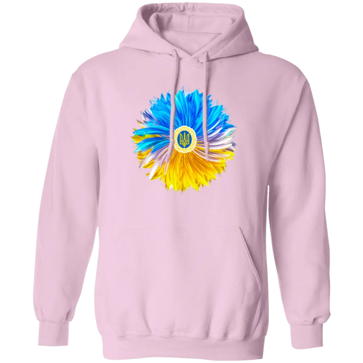Ukrainian Peace Flower Pullover Hoodie - Hoodies Light Pink / M Real Domain Streetwear Real Domain Streetwear