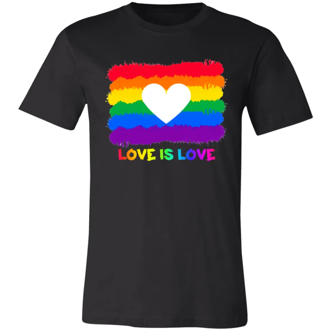 Love is Love Jersey Short-Sleeve T-Shirt - T-Shirts Black / S Real Domain Streetwear Real Domain Streetwear