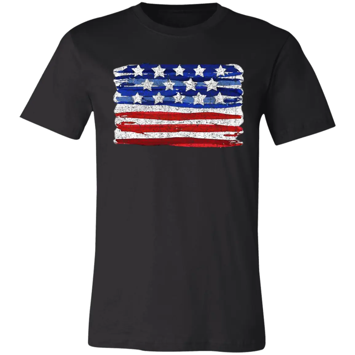 Painted American Flag Jersey Short-Sleeve T-Shirt - Image #5