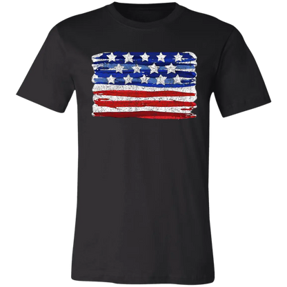 Painted American Flag Jersey Short-Sleeve T-Shirt - Image #5
