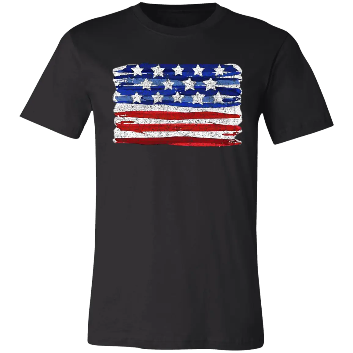 Painted American Flag Jersey Short-Sleeve T-Shirt - T-Shirts Black / M Real Domain Streetwear Real Domain Streetwear