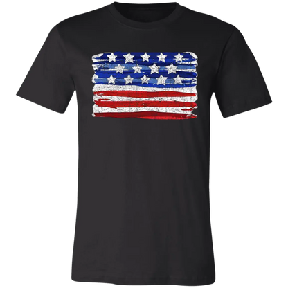 Painted American Flag Jersey Short-Sleeve T-Shirt - T-Shirts Black / M Real Domain Streetwear Real Domain Streetwear