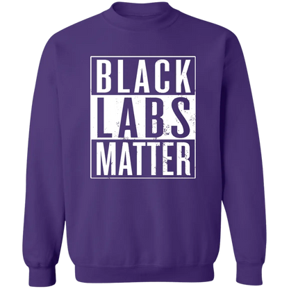 Black Labs Matter Crewneck Pullover Sweatshirt - Sweatshirts Purple / S CustomCat Real Domain Streetwear