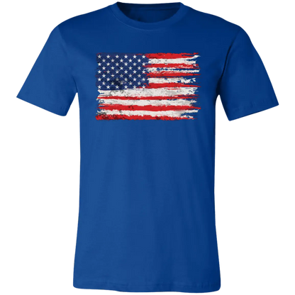 Tattered American Flag Jersey Short-Sleeve T-Shirt - T-Shirts True Royal / M Real Domain Streetwear Real Domain Streetwear