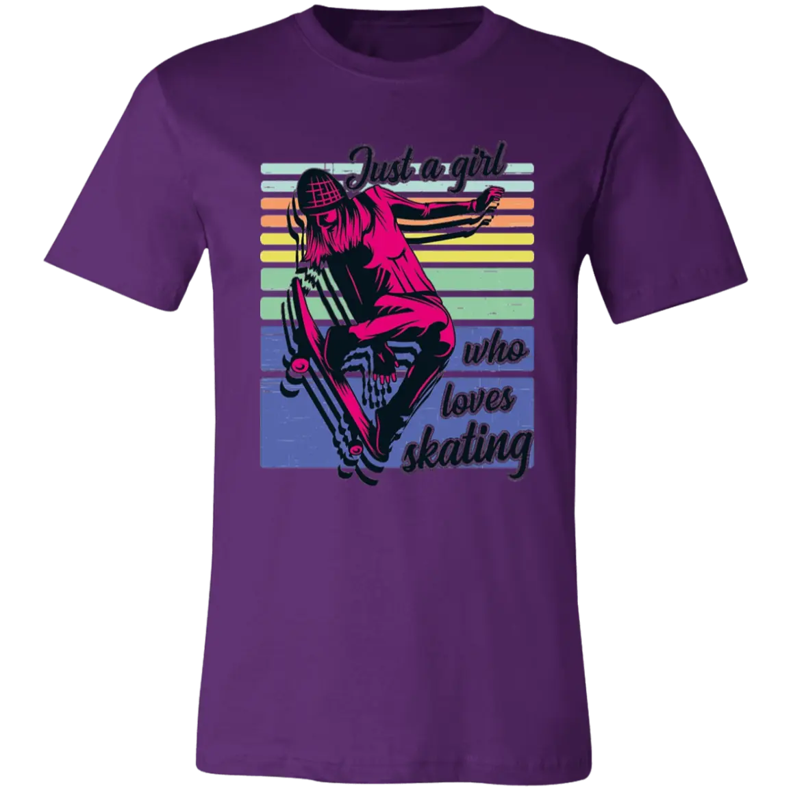 Just a Girl Who Loves Skating Jersey Short-Sleeve T-Shirt - T-Shirts Team Purple / M Real Domain Streetwear Real Domain Streetwear