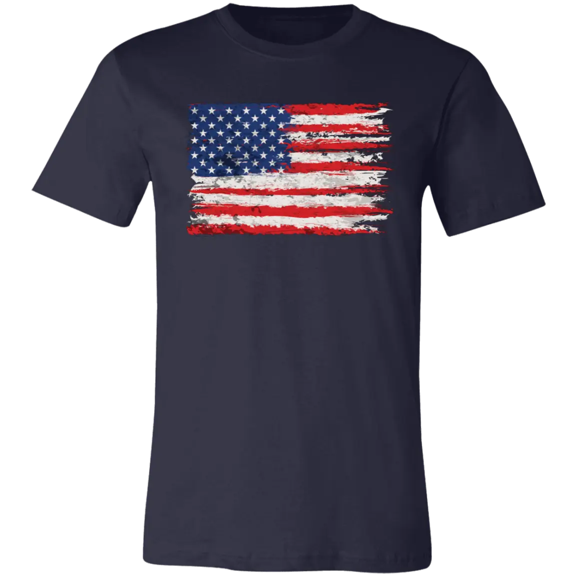 Tattered American Flag Jersey Short-Sleeve T-Shirt - T-Shirts Navy / M Real Domain Streetwear Real Domain Streetwear