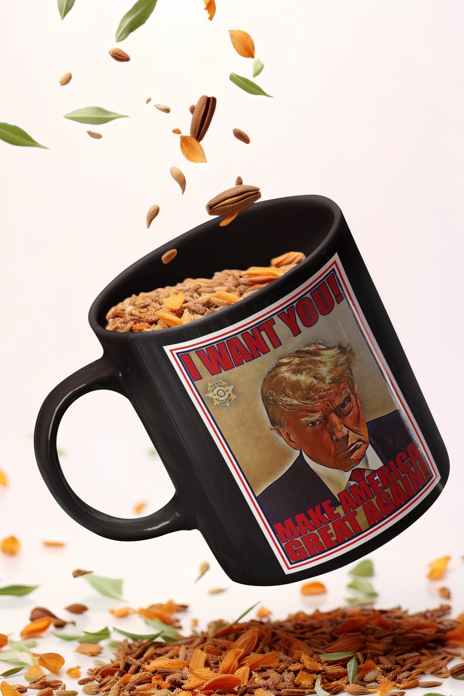 Trump I Want You/AMERICAN BADA$$ 15oz Black Mug - Coffee Mug Black / One Size Real Domain Streetwear Real Domain Streetwear