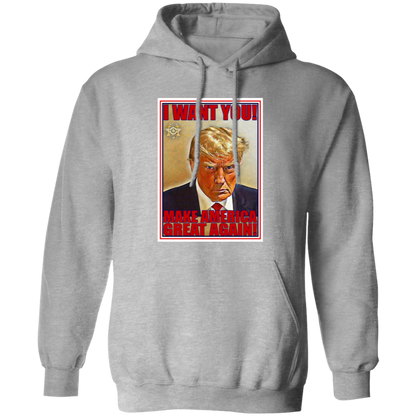 Trump I Want You Pullover Hoodie - Hoodies Sport Grey / M Real Domain Streetwear Real Domain Streetwear