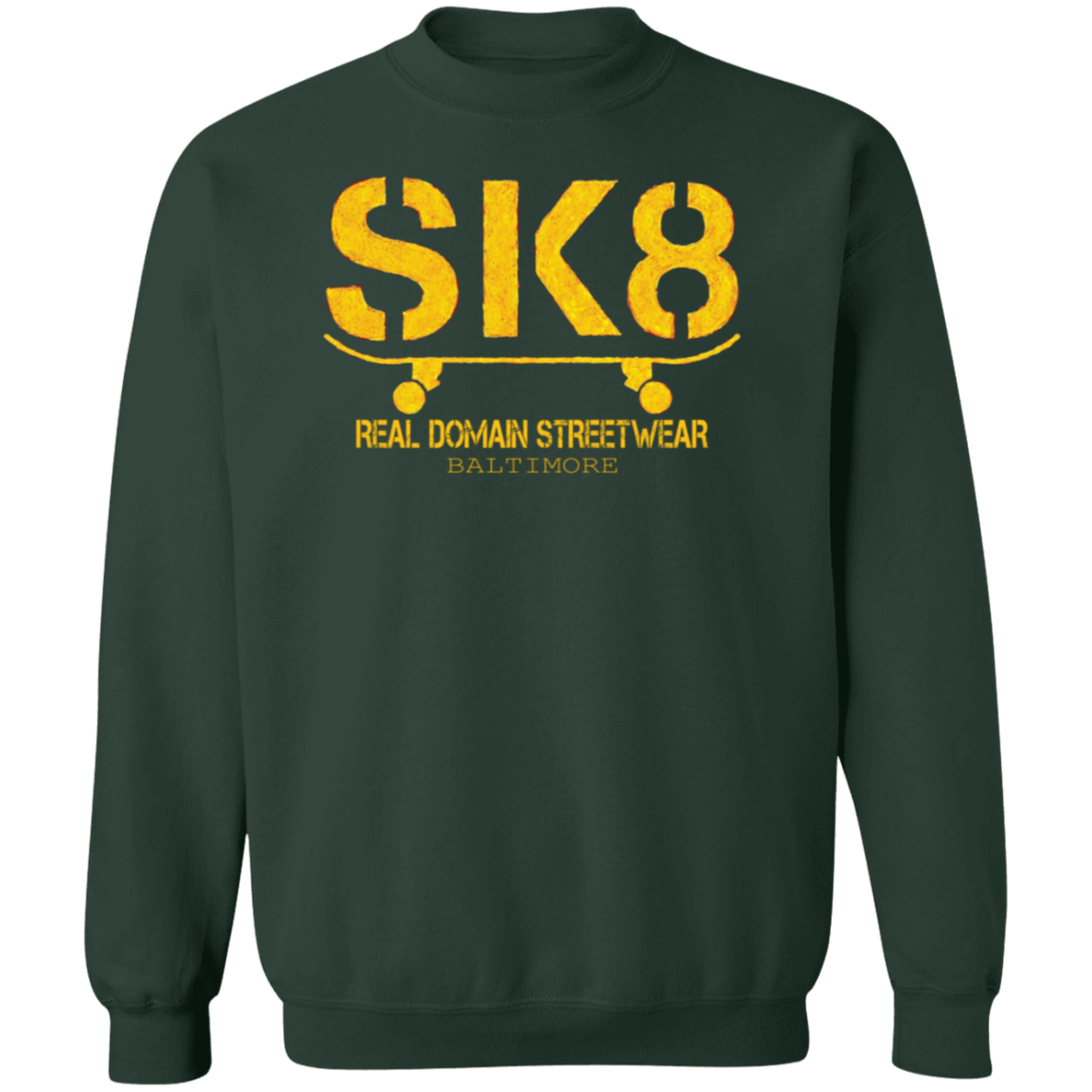 Real Domain Streetwear SK8 Crewneck Pullover Sweatshirt