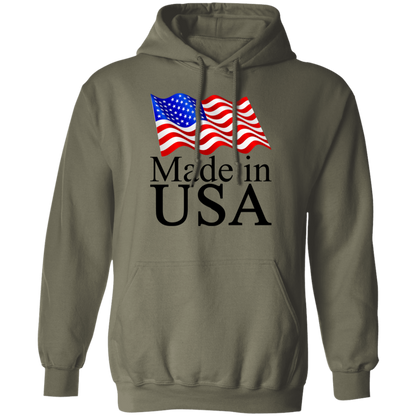Made in USA American Flag Pullover Hoodie - Hoodies Military Green / M Real Domain Streetwear Real Domain Streetwear