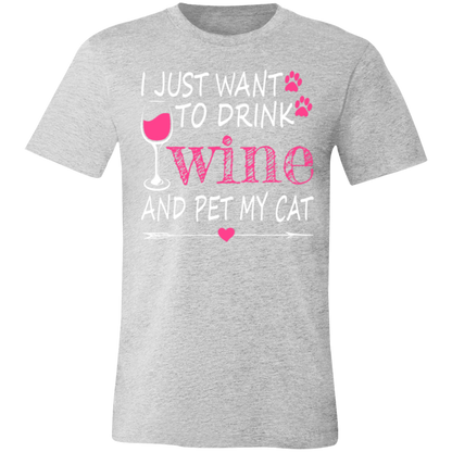 I Just Want to Drink Wine... Jersey Short-Sleeve T-Shirt - T-Shirts Athletic Heather / M Real Domain Streetwear Real Domain Streetwear