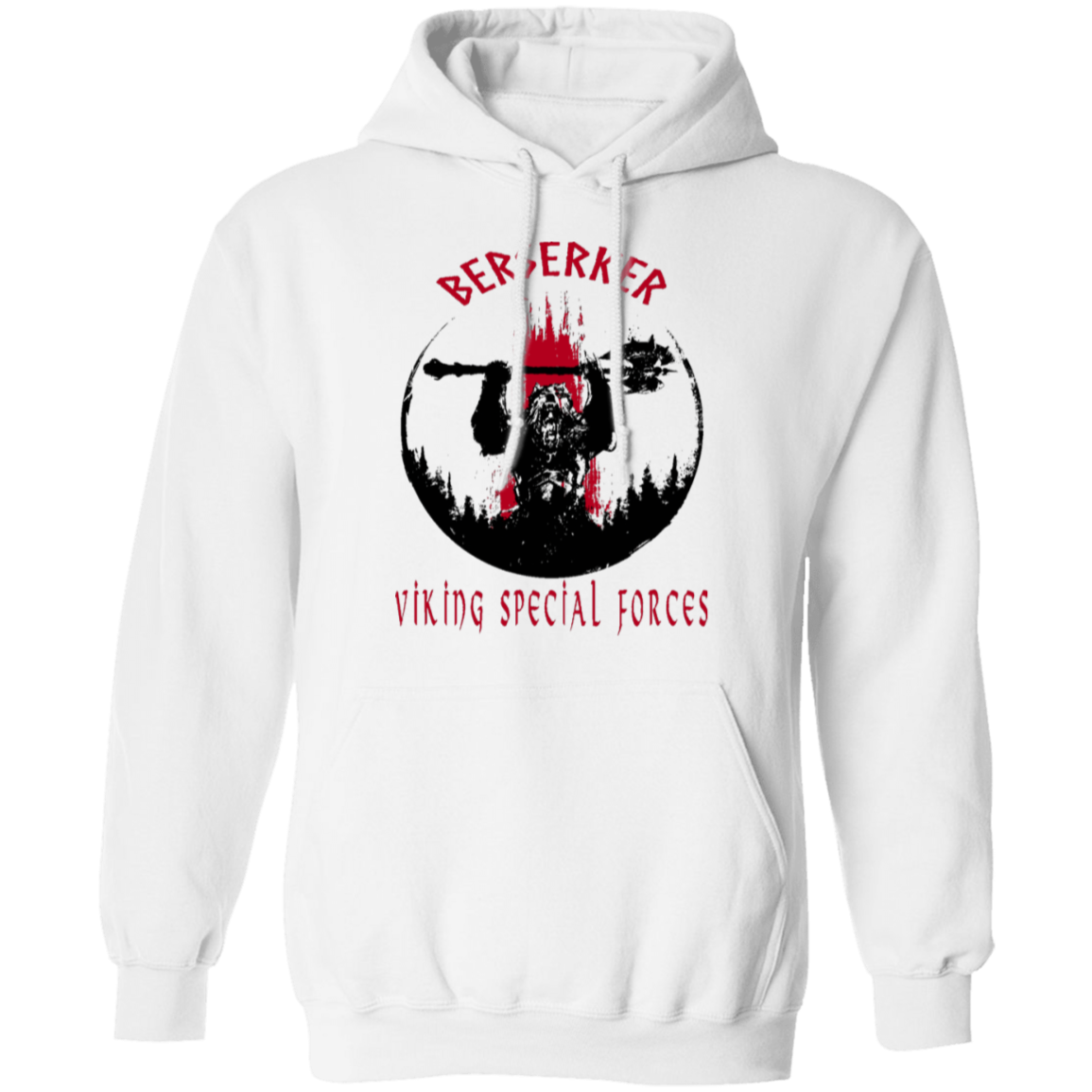 Berserker Viking Special Forces Pullover Hoodie - Hoodies White / M Real Domain Streetwear Real Domain Streetwear