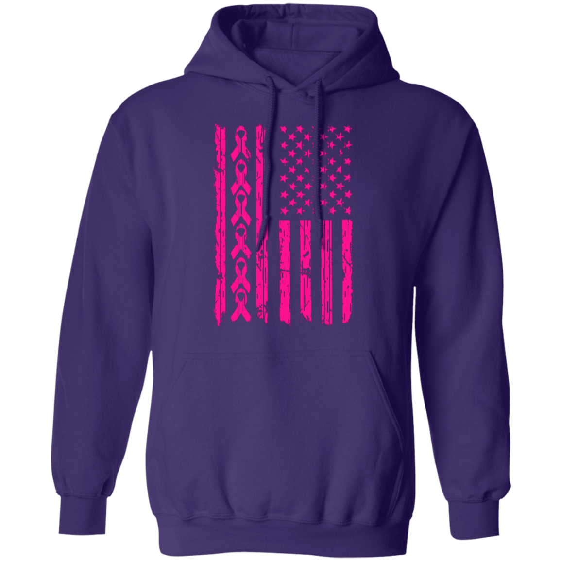 Breast Cancer Support Pullover Hoodie - Hoodies Purple / S Real Domain Streetwear Real Domain Streetwear