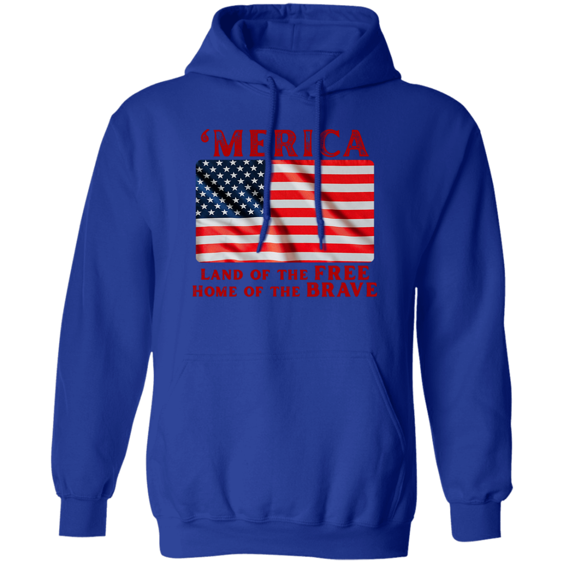 'MERICA Pullover Hoodie: Celebrate in Style! - Hoodies Royal / M Real Domain Streetwear Real Domain Streetwear
