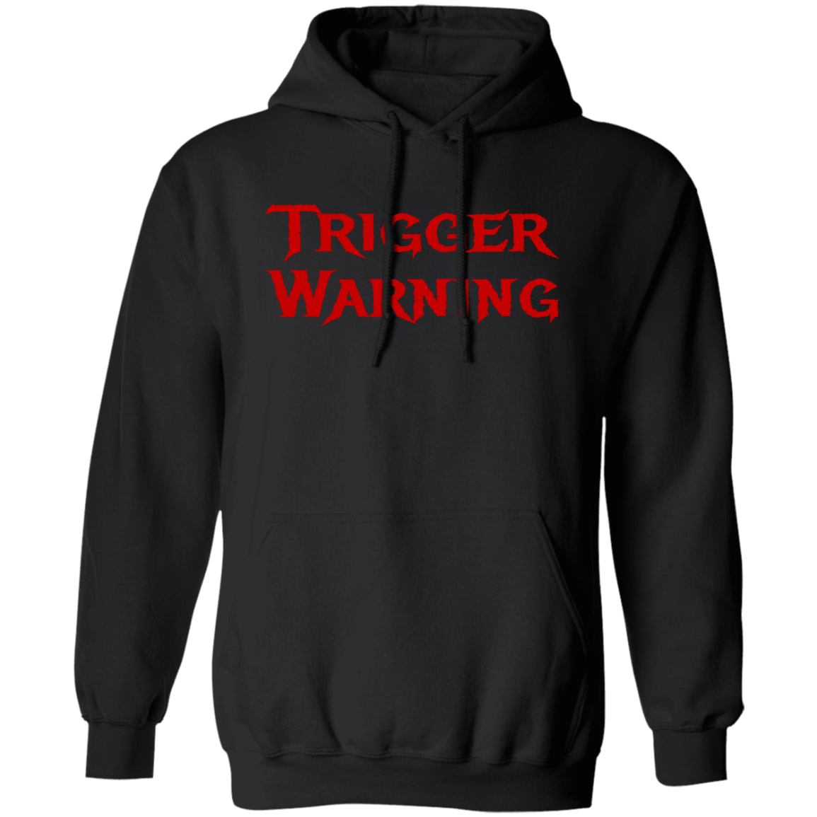 Trigger Warning Pullover Hoodie - Hoodies Black / M Real Domain Streetwear Real Domain Streetwear