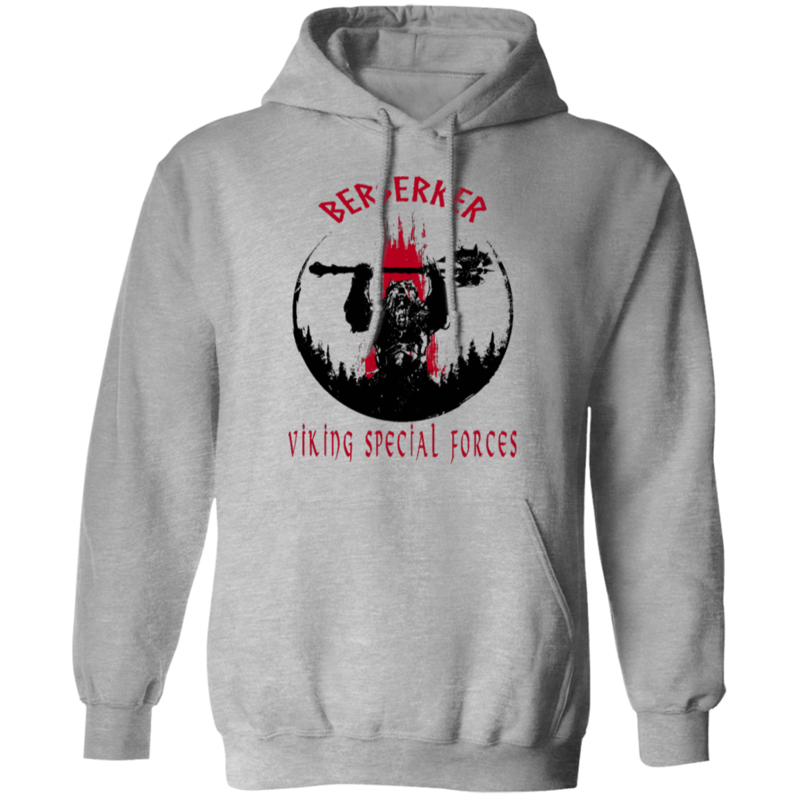 Berserker Viking Special Forces Pullover Hoodie - Hoodies Sport Grey / M Real Domain Streetwear Real Domain Streetwear