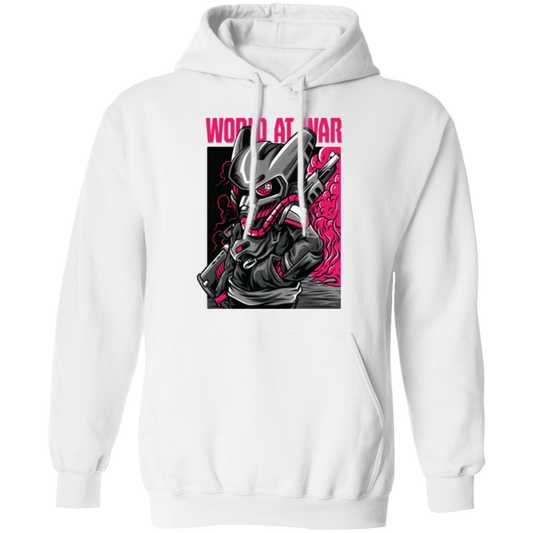 World at War Manga Style Pullover Hoodie - Hoodies White / M Real Domain Streetwear Real Domain Streetwear