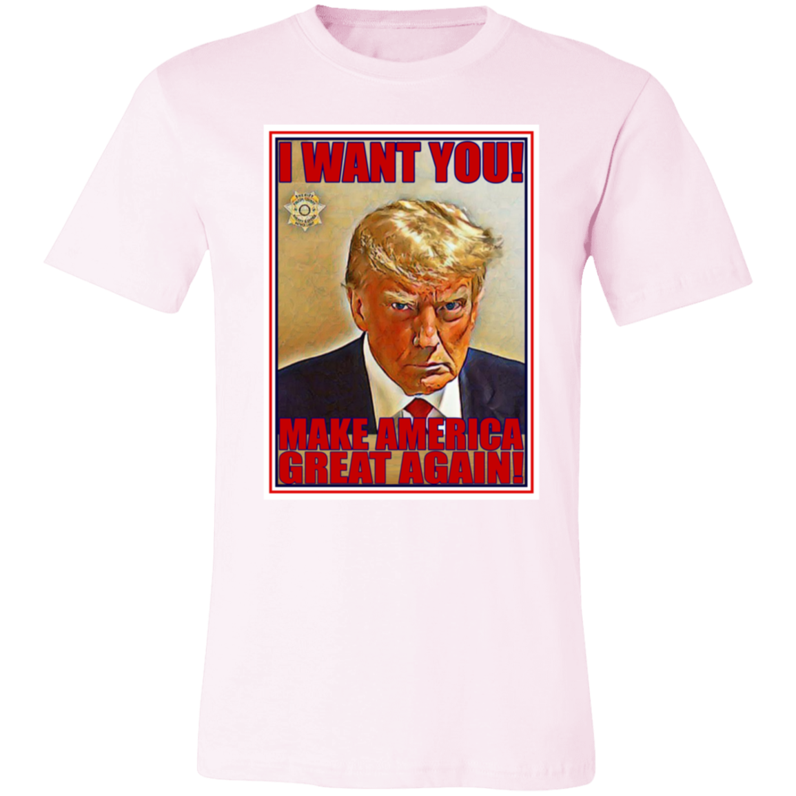 Trump I Want You Jersey Short-Sleeve T-Shirt - T-Shirts Soft Pink / S Real Domain Streetwear Real Domain Streetwear