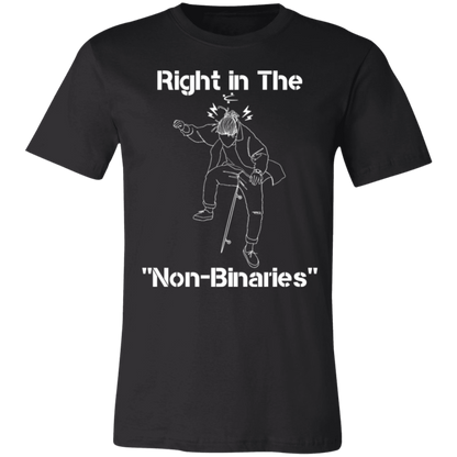 Right in the "Non-Binaries" Jersey Short-Sleeve T-Shirt - T-Shirts Black / S Real Domain Streetwear Real Domain Streetwear