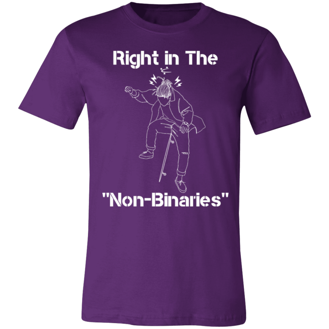 Right in the "Non-Binaries" Jersey Short-Sleeve T-Shirt - T-Shirts Team Purple / S Real Domain Streetwear Real Domain Streetwear