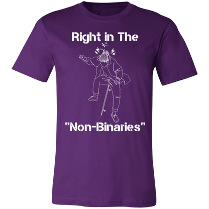 Right in the "Non-Binaries" Jersey Short-Sleeve T-Shirt - T-Shirts Team Purple / S Real Domain Streetwear Real Domain Streetwear