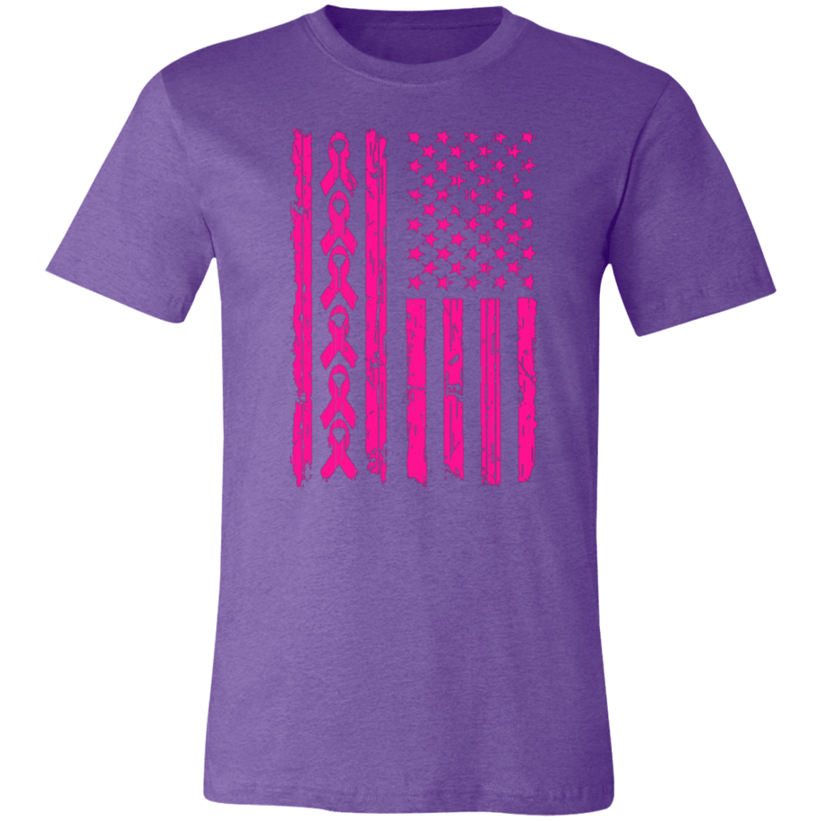 Breast Cancer Support Jersey Short-Sleeve T-Shirt - T-Shirts Heather Team Purple / X-Small Real Domain Streetwear Real Domain Streetwear